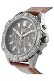 Fossil Garrett Chronograph Grey Dial Brown Leather Strap Watch for Men - FS5770 Authentic Buy Shop Now