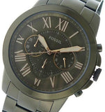 Fossil Grant Chronograph Olive Green Dial Green Steel Strap Watch for Men - FS5375 Authentic Buy Shop Now