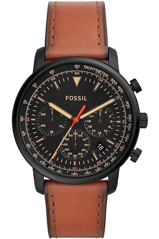 Fossil Goodwin Luggage Chronograph Black Dial Brown Leather Strap Watch for Men - FS5501 Authentic Buy Shop Now