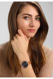 Fossil Jacqueline Three Hand Date Luggage Blue Dial Brown Leather Strap Watch for Women - ES4274 Authentic Buy Shop Now