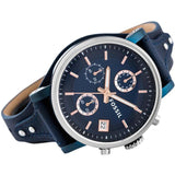 Fossil Boyfriend Sport Chronograph Blue Dial Blue Leather Strap Watch for Women - ES4113 Authentic Buy Shop Now