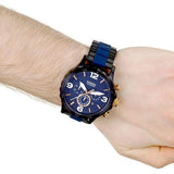 Fossil Nate Chronograph Blue Dial Two Tone Steel Strap Watch for Men - JR1494 Authentic Buy Shop Now