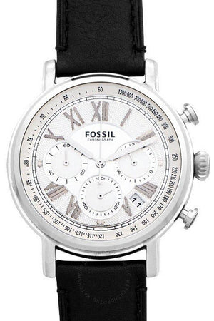 Fossil Buchanan Chronograph Silver Dial Black Leather Strap Watch for Men - FS5102 Authentic Buy Shop Now