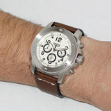 Fossil Modern Machine White Dial Brown Leather Strap Watch for Men - FS4929 Authentic Buy Shop Now