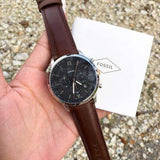 Fossil Neutra Chronograph Black Dial Brown Leather Strap Watch for Men - FS5408 Authentic Buy Shop Now