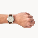 Fossil The Minimalist White Dial Brown Leather Strap Watch for Men - FS5397 Authentic Buy Shop Now