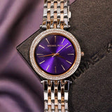 Michael Kors Darci Purple Dial Two Tone Steel Strap Watch for Women - MK3353 Authentic Buy Shop Now