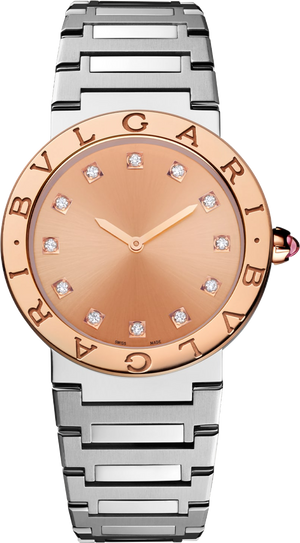 Bvlgari Bvlgari Bvlgari Resort Limited Edition Diamonds Gold Dial Silver Steel Strap Watch for Women - BVLGARI103682 Authentic Buy Shop Now