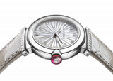 Bvlgari LVCEA Diamonds Silver Mother of Pearl Dial Silver Leather Strap Watch for Women - LVCEA103367 Authentic Buy Shop Now