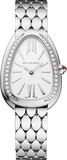 Bvlgari Serpenti Seduttori Diamonds Silver Dial Silver Steel Strap Watch for Women - SERPENTI103361 Authentic Buy Shop Now