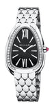 Bvlgari Serpenti Seduttori Diamonds Black Dial Silver Steel Strap Watch for Women - SERPENTI103449 Authentic Buy Shop Now