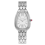 Bvlgari Serpenti Seduttori Diamonds Silver Dial Silver Steel Strap Watch for Women - SERPENTI103361 Authentic Buy Shop Now