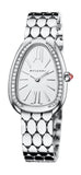 Bvlgari Serpenti Seduttori Diamonds Silver Dial Silver Steel Strap Watch for Women - SERPENTI103361 Authentic Buy Shop Now