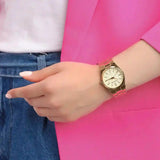 Michael Kors Channing Quartz Gold Dial Gold Steel Strap Watch For Women - MK6623 Authentic Buy Shop Now