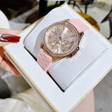Michael Kors Mini Pilot Quartz Rose Gold Dial Pink Silicone Strap Watch For Women - MK7375 Authentic Buy Shop Now