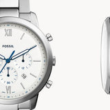 Fossil Neutra Chronograph White Dial Silver Steel Strap Watch for Men - FS5433 Authentic Buy Shop Now