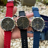 Tommy Hilfiger Luca Chronograph Black Dial Black Rubber Strap Watch For Men - 1710491 Authentic Buy Shop Now