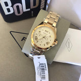 Fossil Cecile Multifunction Champagne Dial Gold Steel Strap Watch for Women - AM4510 Authentic Buy Shop Now