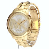 Michael Kors Runway Mercer Crystals Gold Dial Gold Steel Strap Watch For Women - MK6714 Authentic Buy Shop Now