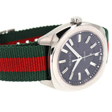 Gucci GG2570 Quartz Black Dial Green & Red Nylon Strap Watch For Men - YA142305 Authentic Buy Shop Now