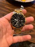 Emporio Armani Chronograph Black Dial Gold Steel Strap Watch For Men - AR5857 Authentic Buy Shop Now