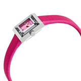 Gucci G-Frame Square Fuchsia Mother of Pearl Dial Fuchsia Leather Strap Watch For Women - YA128533 Authentic Buy Shop Now