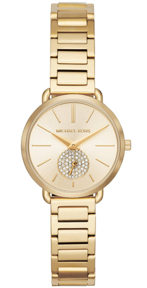 Michael Kors Portia Quartz Gold Dial Gold Steel Strap Watch For Women - MK3838 Authentic Buy Shop Now