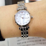 Emporio Armani Gianni Blue Dial Silver Steel Strap Watch For Women - AR1961 Authentic Buy Shop Now