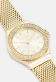 Michael Kors Lennox Three-Hand Gold Dial Gold Mesh Bracelet Watch For Women - MK7335 Authentic Buy Shop Now