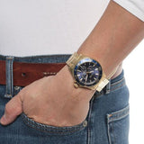 Guess Chaser Multifunction Blue Dial Gold Steel Strap Watch for Men - W0172G5 Authentic Buy Shop Now