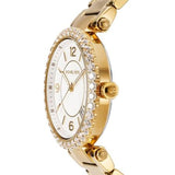 Michael Kors Parker Mother of Pearl White Dial Gold Steel Strap Watch For Women - MK4693 Authentic Buy Shop Now