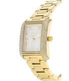 Michael Kors Emery Three-Hand Crystals Silver Dial Gold Steel Strap Watch for Women - MK4640 Authentic Buy Shop Now