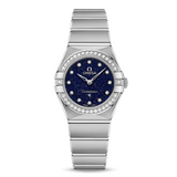 Omega Constellation Manhattan Quartz Diamonds Blue Dial Silver Steel Strap Watch for Women - 131.15.25.60.53.001 Authentic Buy Shop Now