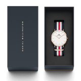 Daniel Wellington Classic Canterbury White Dial Two Tone NATO Strap Watch For Women - DW00100030 Authentic Buy Shop Now