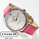 Coach Delancey White Dial Red Leather Strap Watch for Women - 14502879 Authentic Buy Shop Now