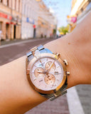 Tissot PR 100 Sport Chic Chronograph Silver Dial Two Tone Steel Strap Watch For Women - T101.917.22.031.00 Authentic Buy Shop Now