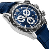 Versace V-Ray Chronograph Quartz Blue Dial Blue Leather Strap Watch for Men - VE2I00721 Authentic Buy Shop Now