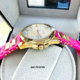 Guess Intrepid White Dial Two Tone Silicon Strap Watch For Women - W0325L3 Authentic Buy Shop Now
