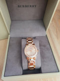 Burberry The City Diamonds Rose Dial Rose Gold Steel Strap Watch for Women - BU9225 Authentic Buy Shop Now