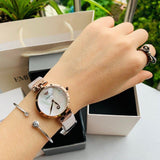 Emporio Armani Mother of Pearl Dial Rose Gold Steel Strap Watch For Women - AR11236 Authentic Buy Shop Now