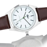 Lacoste Edmonton White Dial Brown Leather Strap Watch for Men - 2010893 Authentic Buy Shop Now