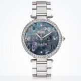 Coach Park Mother of Pearl Blue Dial Silver Steel Strap Watch for Women - 14503224 Authentic Buy Shop Now