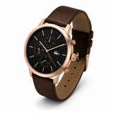 Lacoste Replay Chronograph Black Dial Brown Leather Strap Watch for Men - 2011257 Authentic Buy Shop Now