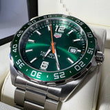 Tag Heuer Formula 1 Quartz Green Dial Silver Steel Strap Watch for Men - WAZ1017.BA0842 Authentic Buy Shop Now
