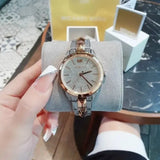 Michael Kors Runway Mercer Crystals Silver Dial Gold Steel Strap Watch For Women - MK6715 Authentic Buy Shop Now