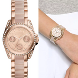 Michael Kors Blair Rose Gold Dial Two Tone Steel Strap Watch for Women - MK6175 Authentic Buy Shop Now
