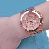 Michael Kors Runway Chronograph Rose Gold Dial Rose Gold Steel Strap Watch for Men - MK8096 Authentic Buy Shop Now