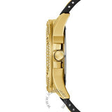 Guess Queen Quartz Gold Dial Black Silicone Strap Watch For Women - GW0536L3 Authentic Buy Shop Now