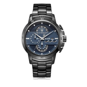 Maserati Ingegno Tachymeter Blue Dial Black Steel Strap Watch For Men - R8873619001 Authentic Buy Shop Now