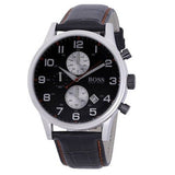 Hugo Boss Aeroliner Black Dial Black Leather Strap Watch for Men - 1512631 Authentic Buy Shop Now